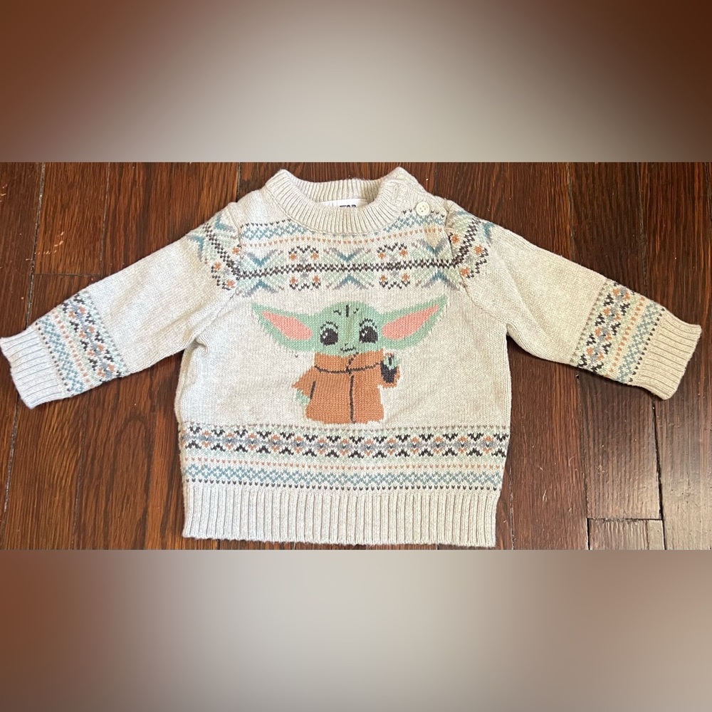 BabyGap x Starwars Graphic Winter Sweater Yoda